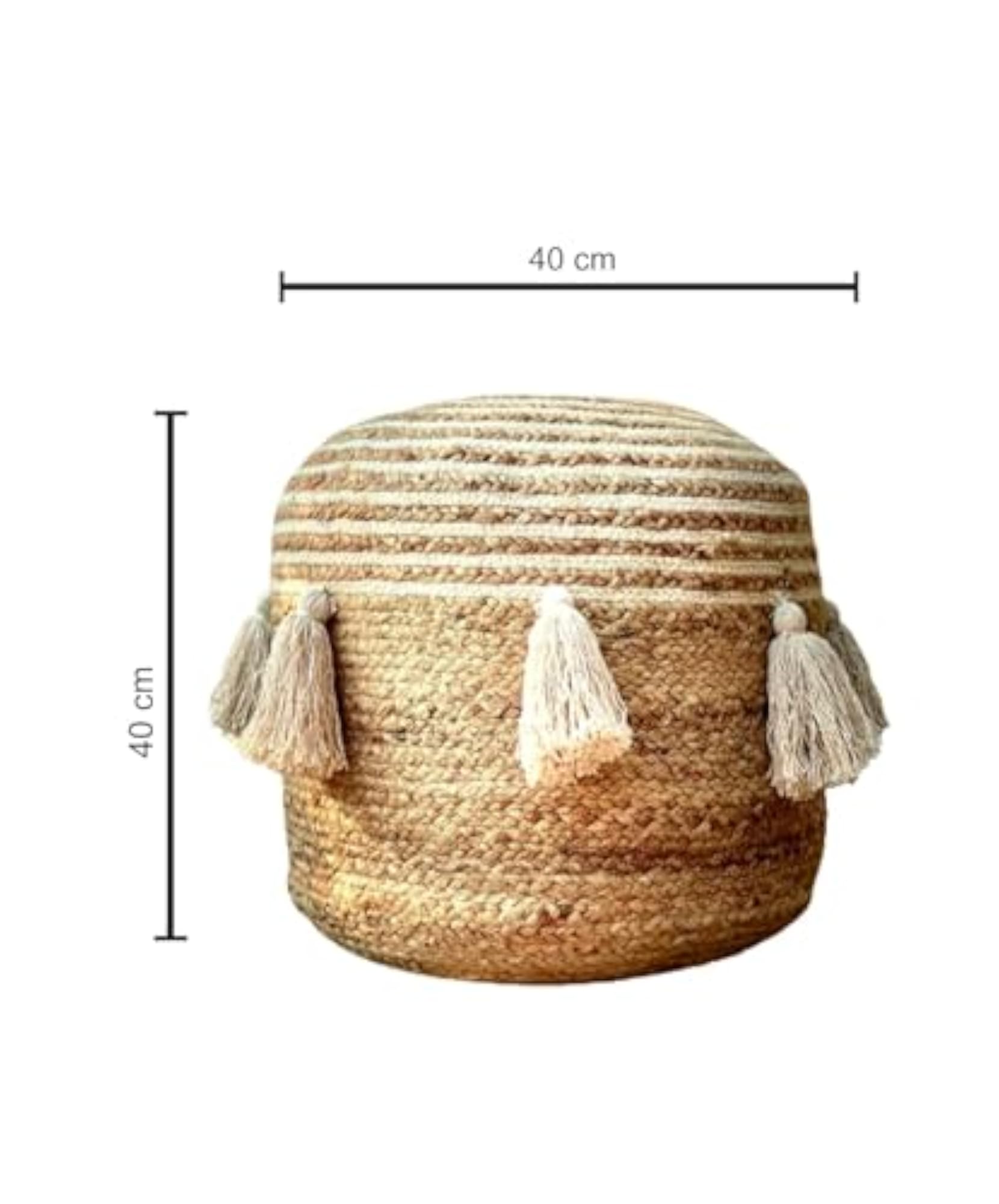 Braided Ottoman Pouf - Cozy & Bohemian